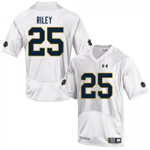 Notre Dame Fighting Irish Men's Philip Riley #25 White Under Armour Authentic Stitched College NCAA Football Jersey CVV6399HM